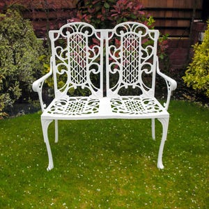 Jardine Leisure VICTORIAN Aluminium Bench Two Seater - High Quality British Made, Garden Outdoor Patio - The Foalyard 10 year warranty