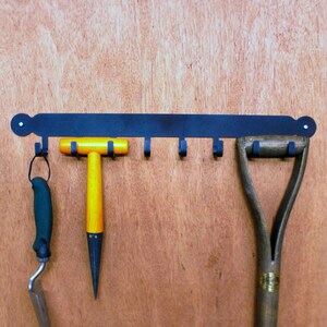 The Foalyard Utility / Tools Rack garden sturdy 8 hooks gift Solid Steel - Handmade in Britain, British Designed and British High Quality