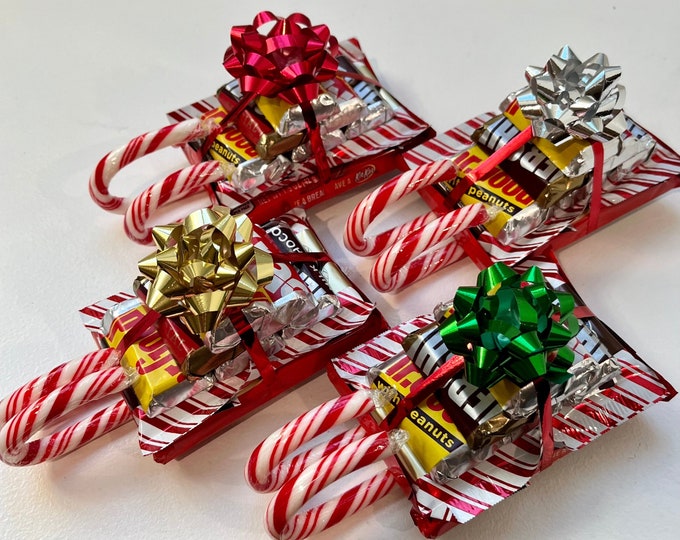 4 Kit Kat Candy Cane Sleighs, Coworker Christmas Gift, Christmas Candy