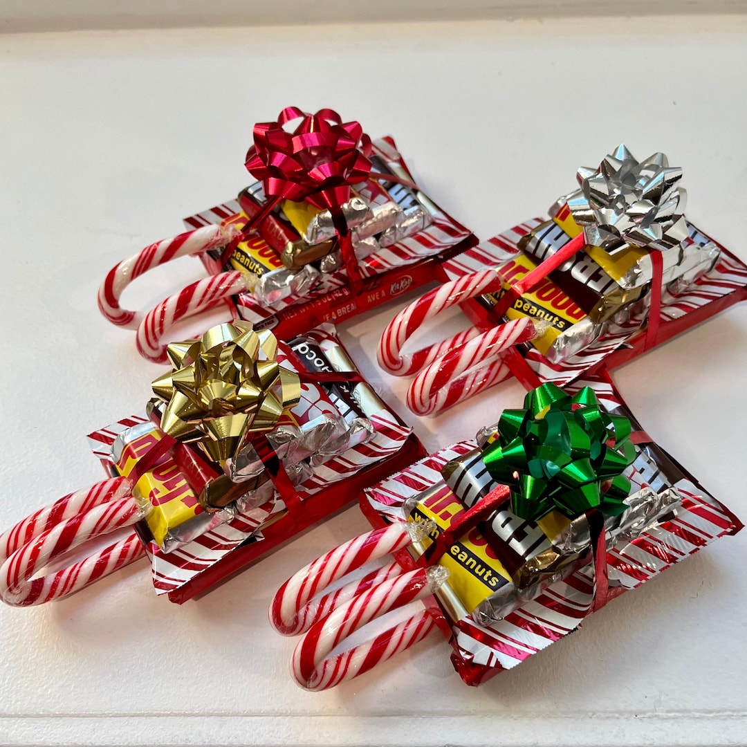 4 Kit Kat Candy Cane Sleighs Coworker Christmas Gift Etsy