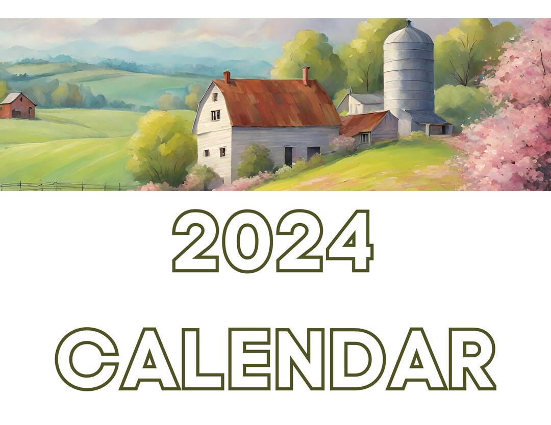 2024 Calendar Farmland Calendar Farm Calendar Etsy