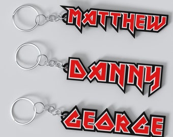 Custom Metal Band Keychain - Physical 3D Print - Unofficial License