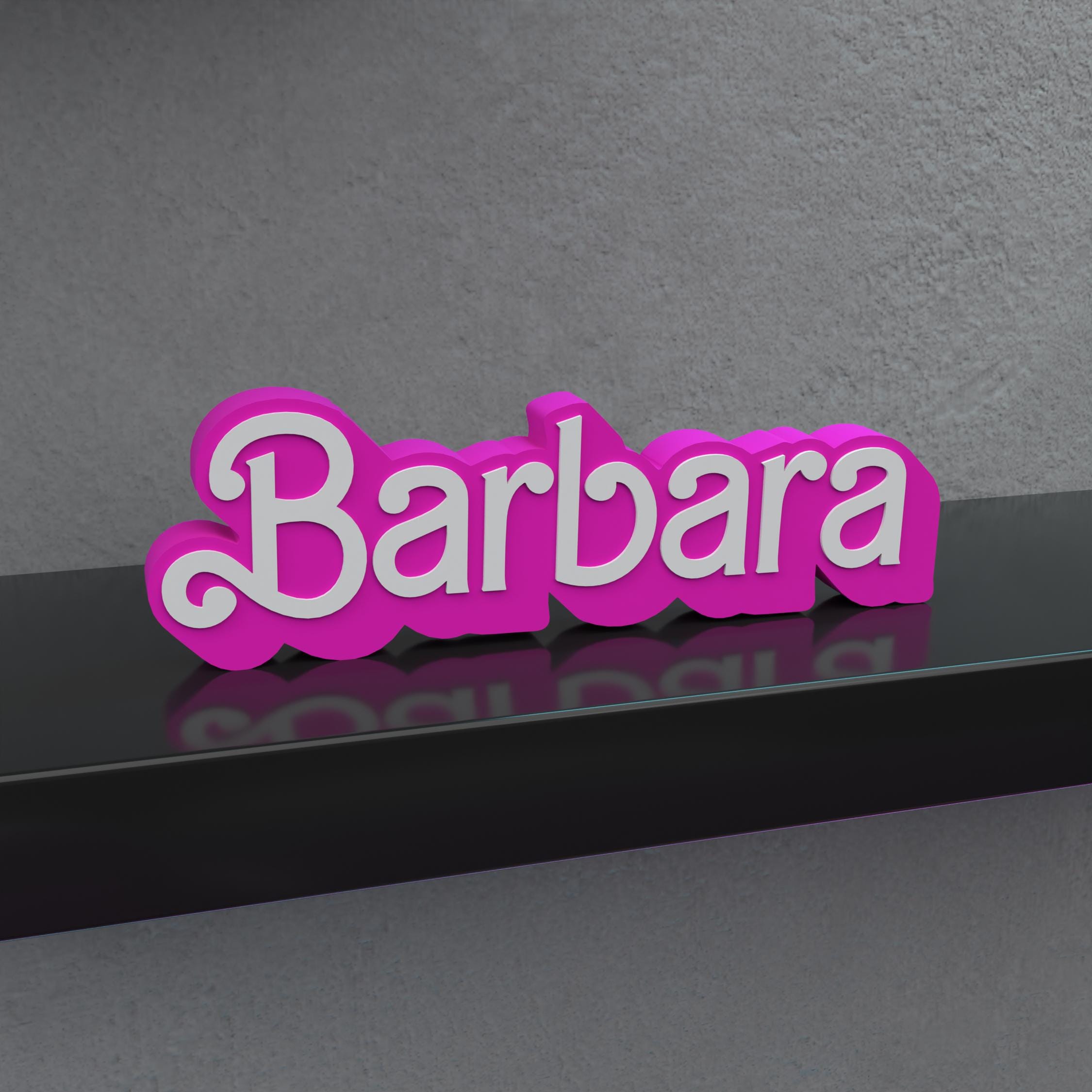 Custom Doll Desk/Shelf/Door Sign - Physical 3D Print