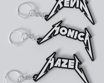 Custom Metal Band Keychain - Physical 3D Print - Unofficial License