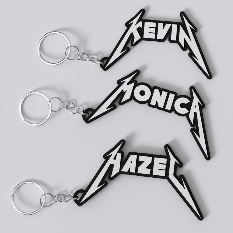 Custom Metal Band Keychain - Physical 3D Print - Unofficial License