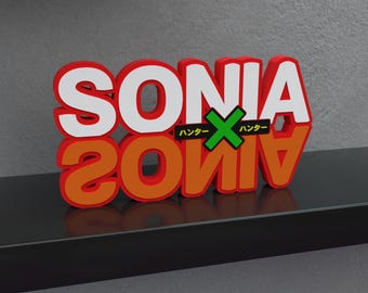 Custom Anime Desk/Shelf/Door Sign - Physical 3D Print
