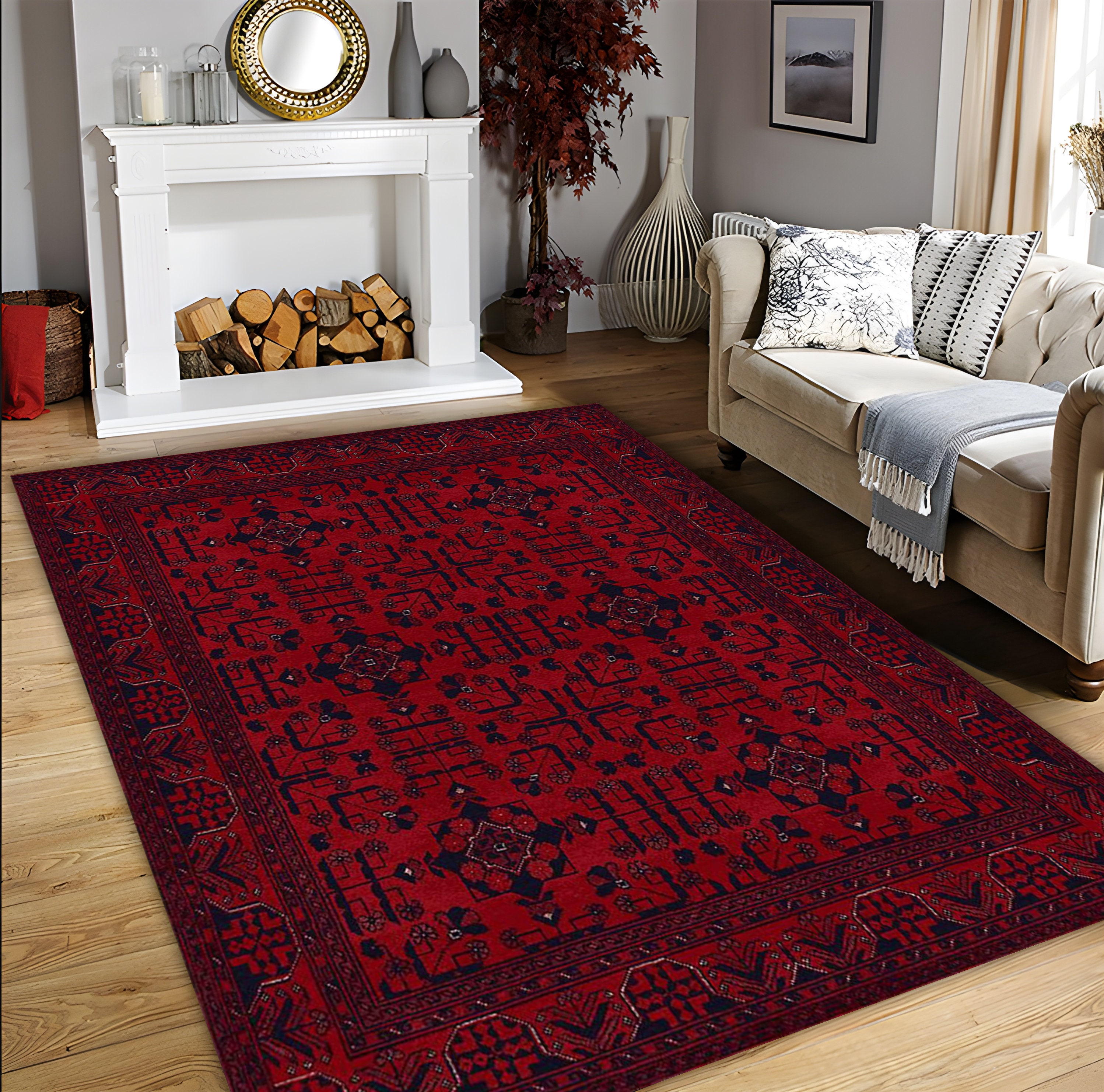 トルコのカーペット 120x180cm red Carpet Buchara Red 90x120 cm