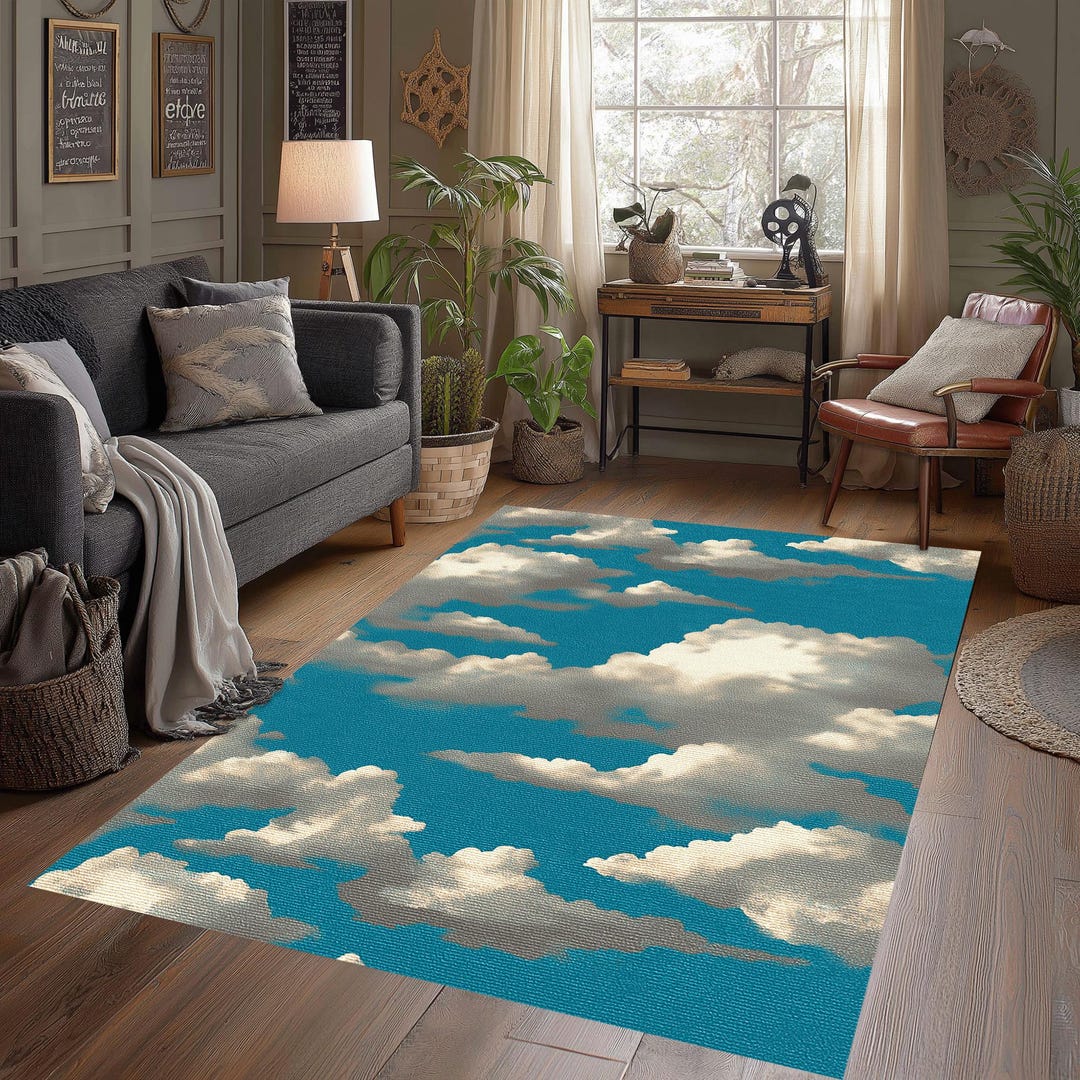 Cloud Pattern Rug Cloud Pattern Rug: Modern Home Decor - Etsy
