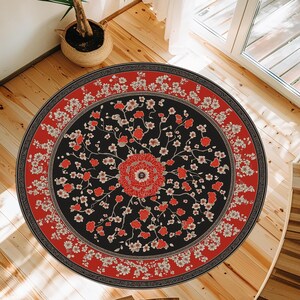 Runder Kirschblüten Teppich: Florales Modernes Frühlingsdekor