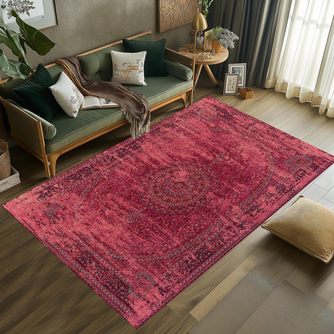 Faded Pastel Colors Rug: Distressed Traditional Decor Rug - Etsy
