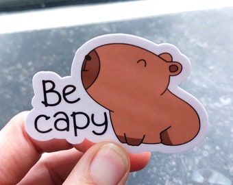 capybara sticker cute be capy sticker vinyl water bottle laptop sticker capybara kawaii stickers suitcase one piece sticker capy