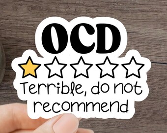 OCD Sticker Funny Vinyl Decal for Laptop Water Bottle Mental Health Awareness Gift for Organized and Perfectionist Friends