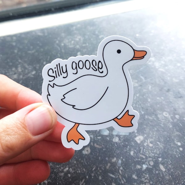 silly goose sticker funny goose laptop sticker water bottle vinyl sticker silly goose cute one piece stickers suitcase duck bird