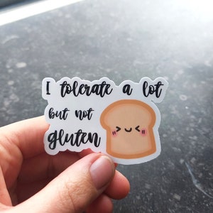 gluten intolerance sticker vinyl water bottle sticker laptop waterproof stickers gluten allergy funny quote suitcase stickers gluten
