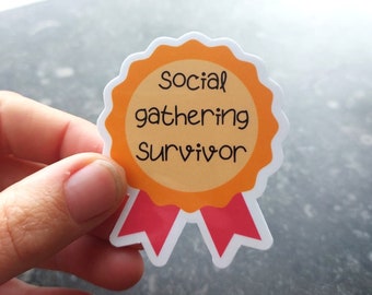 introvert sticker social anxiety vinyl water bottle sticker laptop waterproof stickers social gathering survivor funny stickers laptop