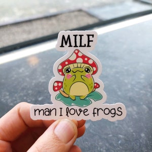 frog stickers froggy vinyl sticker laptop water bottle sticker waterproof cute frog one piece sticker man i love frogs kawaii frog sticker