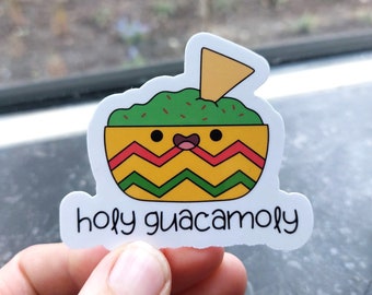 holy guacamole sticker funny vinyl sticker laptop water bottle sticker kawaii guacamole food sticker cute one piece sticker