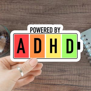 ADHS-Aufkleber | Vinyl-Aufkleber für psychische Gesundheit | Aufkleber zur Unterstützung von Neurodivergenten | Aufkleber zur Aufklärung über ADHS | Lustige ADHS Geschenkidee sarkastischer Aufkleber Humor