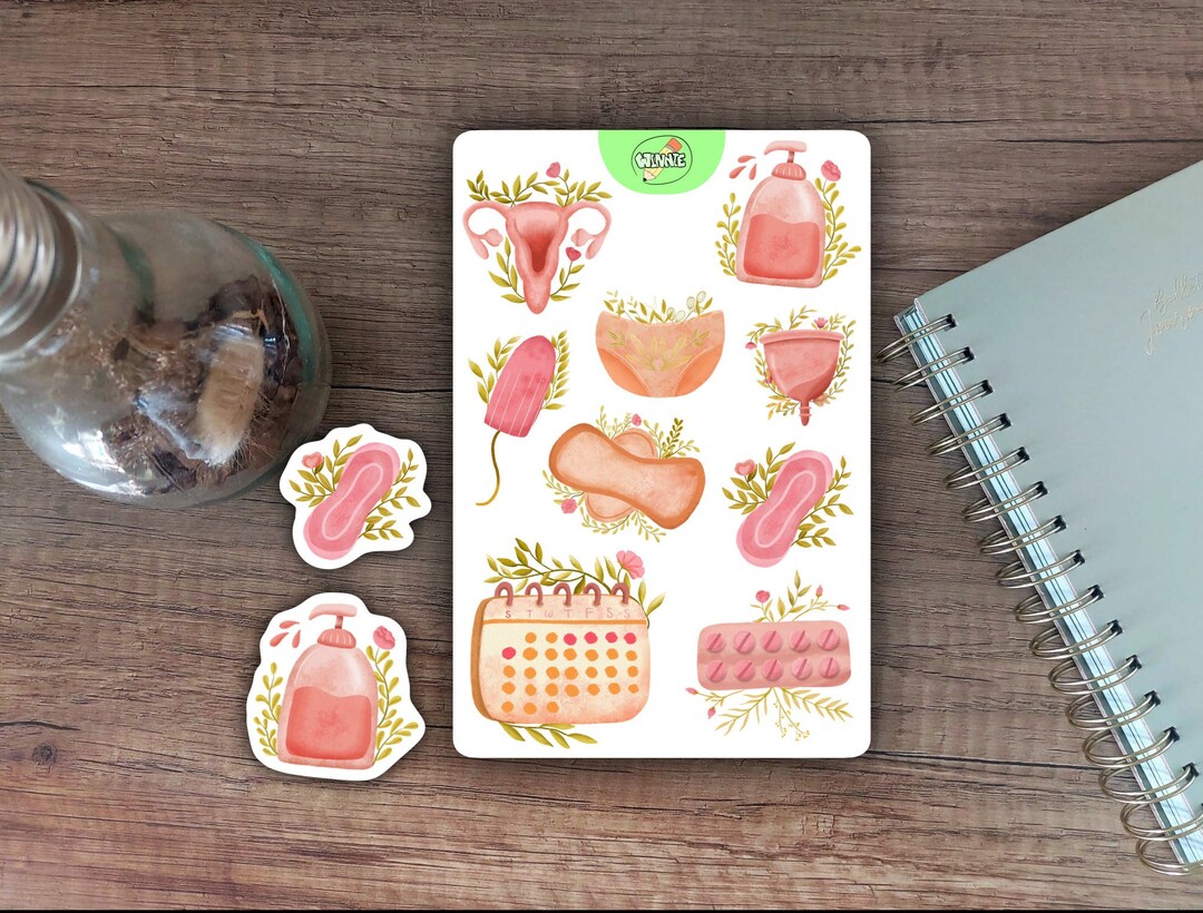 Period Sticker Sheet Menstruation Bullet Journal Planner Stickers Vinyl ...