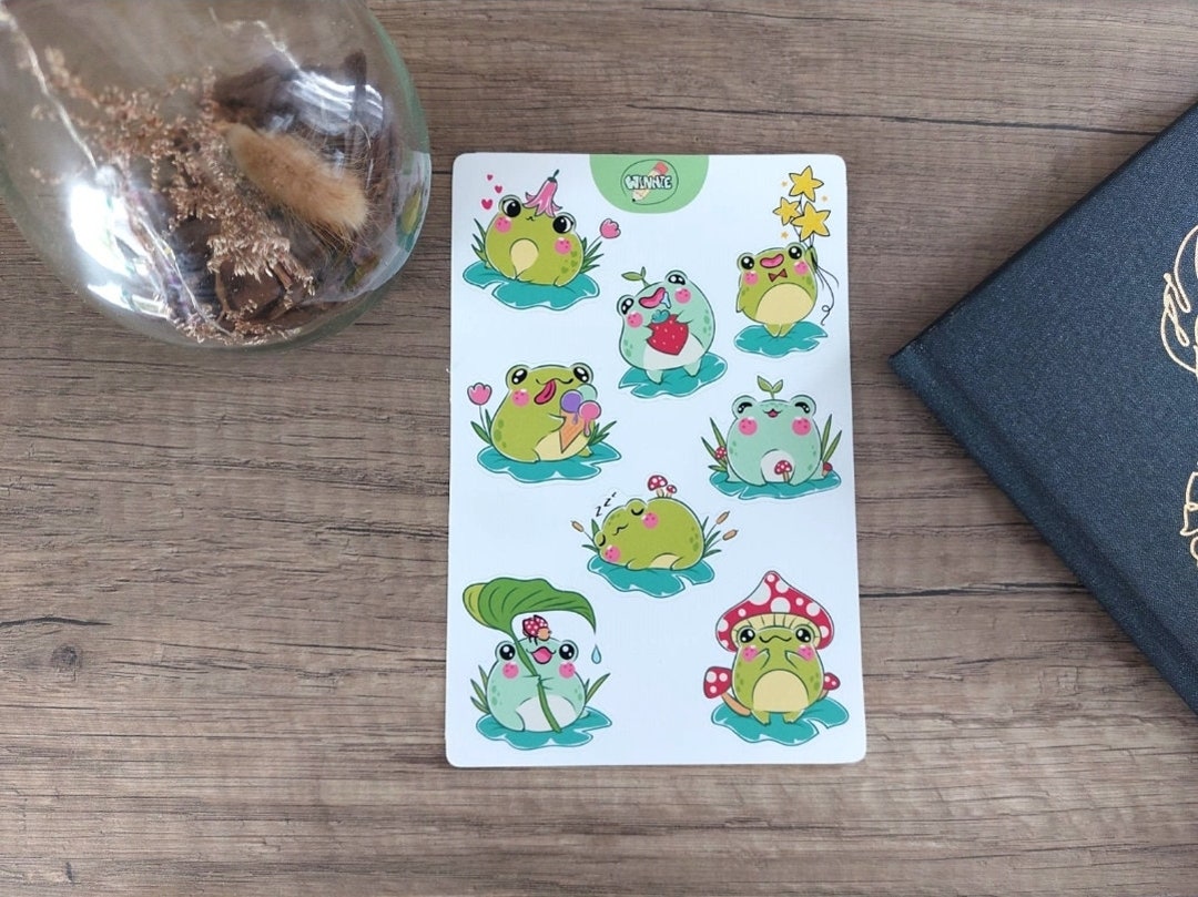 Cute Frog Sticker Sheet Froggy Planner Stickers Kawaii Bullet Journal ...