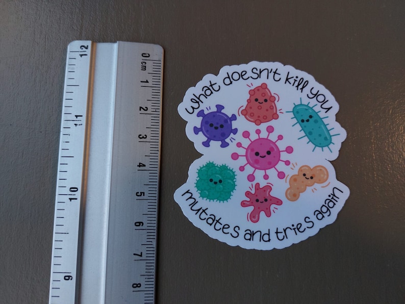 science sticker bacteria lab vinyl ticker virus science funny stickers water bottle laptop sticker waterproof one piece sticker image 2