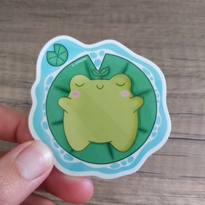süßer Frosch-Aufkleber, Froggy-Vinyl-Aufkleber, Laptop-Kawaii-Wasserflaschen-Aufkleber, einteiliger Aufkleber, Frösche, Koffer-Aufkleber, Kawaii-Frosch