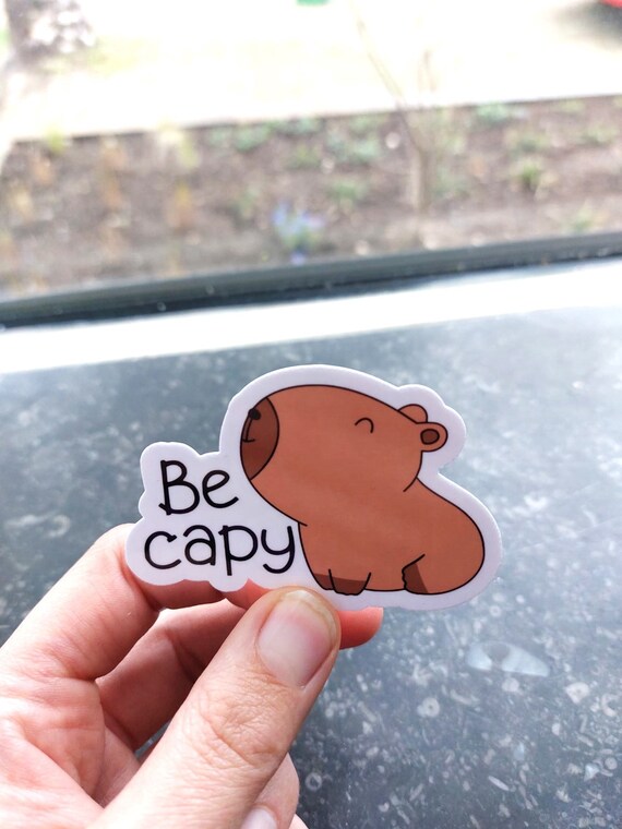 capybara sticker cute be capy sticker vinyl water bottle laptop sticker capybara kawaii stickers suitcase one piece sticker capy