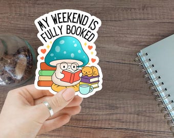 Reading Books Vinyl Sticker Waterproof Book Lover Sticker for Laptop Water Bottle Cute Aesthetic Reading Sticker for Readers Gift Idea