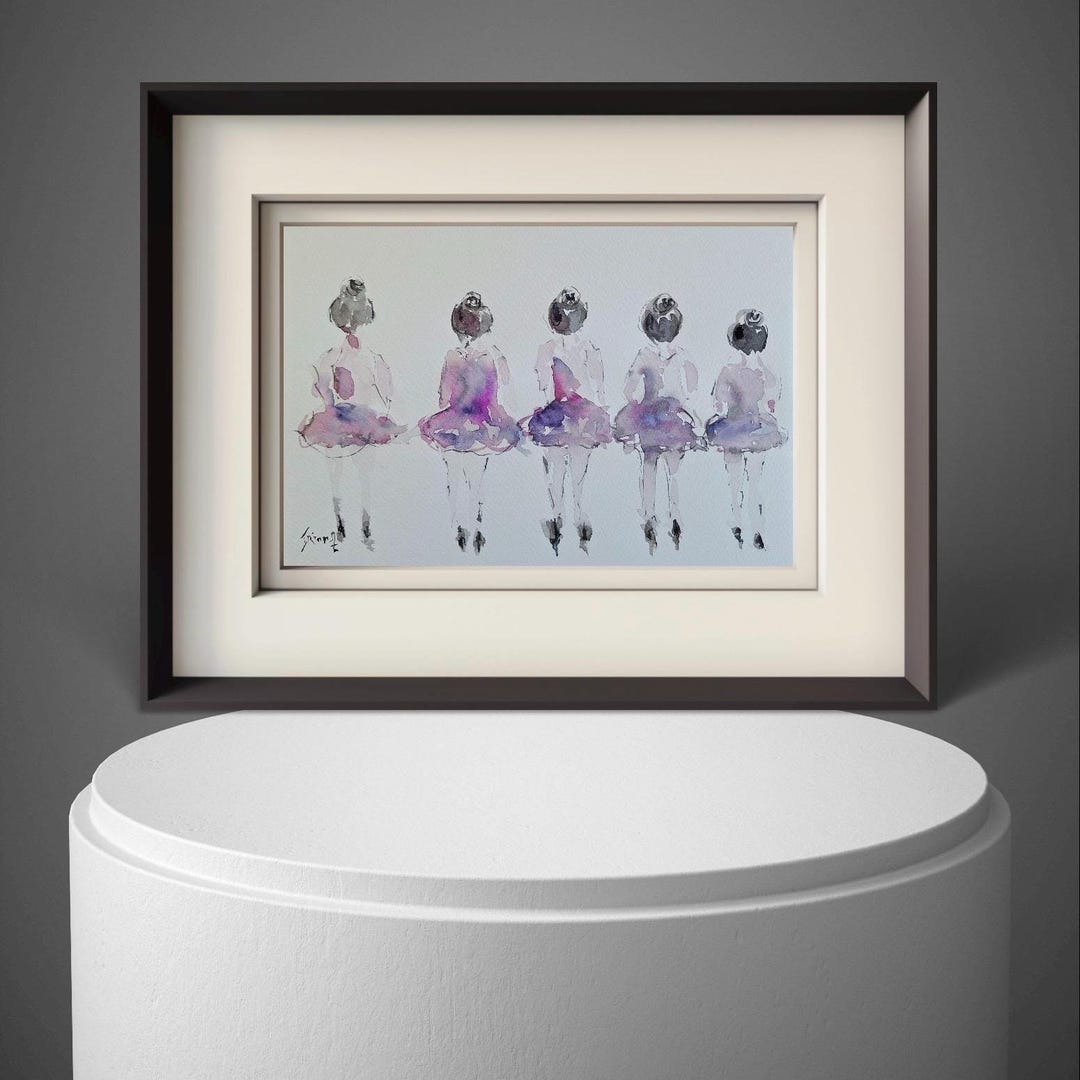 Original Ballerina Watercolor Painting: Ballet Dreams Wall Art (7.8/11. ...