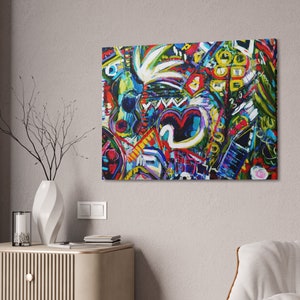 pop art canvas  print painting-Colorful Artwork Vibrant Pop Art-Modern Pop Art Stretched Canvas Painting-pop art wall art-Unique Painting