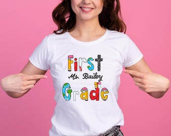 Camiseta personalizada para profesores, regalo personalizado de agradecimiento para profesores, camiseta infantil para la vuelta al cole.