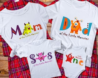 Camisetas familiares a juego para el primer cumpleaños de este pequeño monstruo, esta camiseta de monstruo