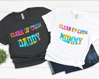 Camiseta de cumpleaños de Clean Up Crew, camiseta a juego con bloques de construcción