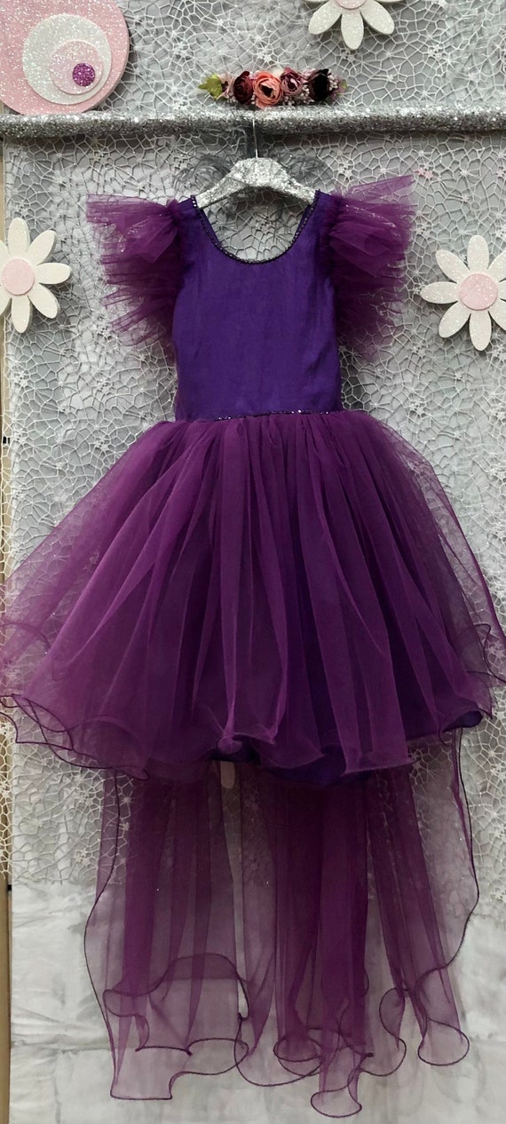 Purple dress short front long back hotsell