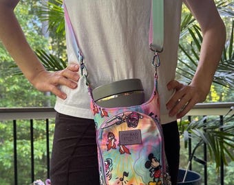 Water Bottle Sling Bag | Crossbody Water Bottle Holder | Large Beverage Bag | Mickey Sketch Sling Bag | Mickey Parks Bag