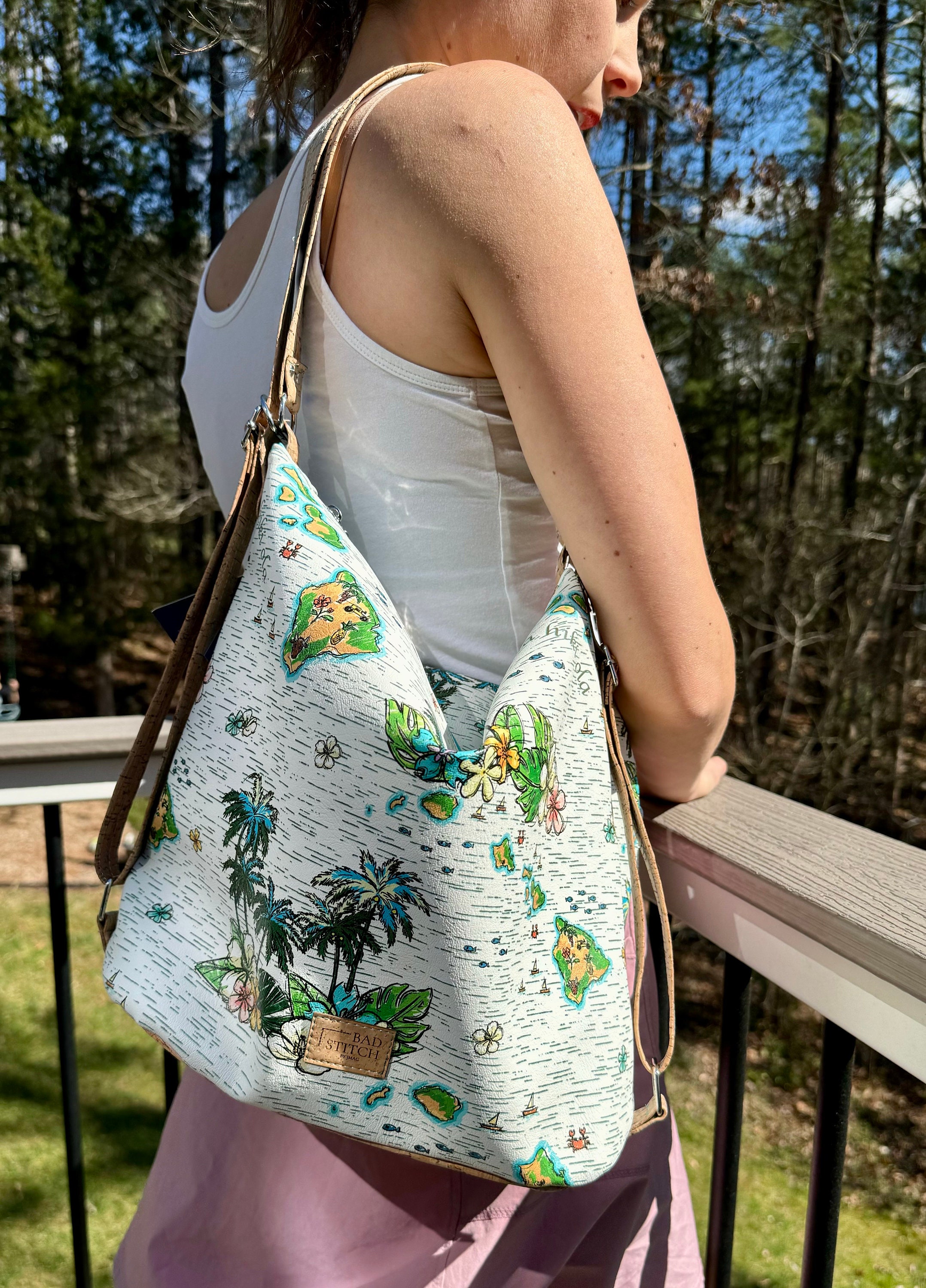 Convertible Backpack Purse Slouchy Handbag Maui Hawaii Purse