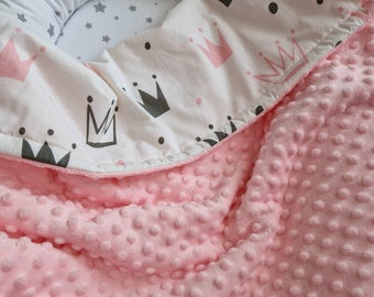 Baby Cotton Minky Blanket, Soft and Cozy Blanket for Baby, Baby shower gift, Blanket for stroller