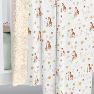 Personalized Baby Girl Giraffe Blanket: Sherpa Fleece Nursery Decor