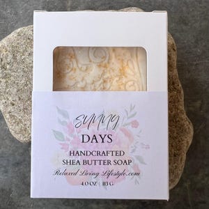 Sunny Days Handcrafted Shea Butter Soap, Uplifting citrus, Handmade Natural soap, 4oz bar, Bridal shower gift, Mother&#39;s Day, Free shipping,