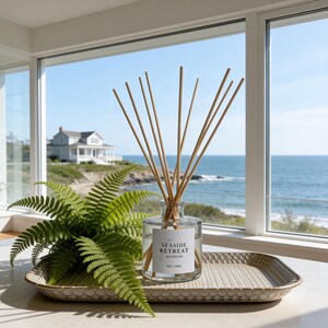 Coastal Reed Diffuser: Dune & Sea, Bright Citrus, Soft Florals Scent, Natural Home Fragrance