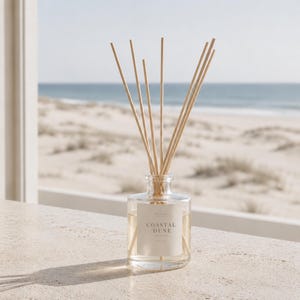 Coastal Dune Reed Diffuser Ljus citrus, mjuk blomdoft, naturlig hemdoft