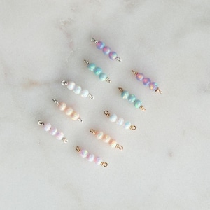 Triple 3mm Opal Connector, Opal Charm, Permanent Jewelry Connector, Permanent Jewelry Supplies, Opal Accessories