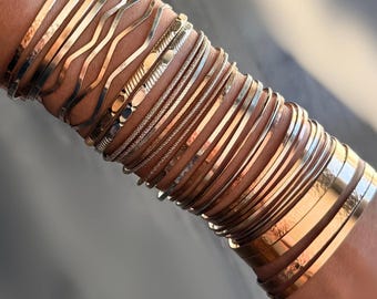 Permanent Jewelry Bangle - Gold Fill, Sterling Silver, Rose Gold Fill