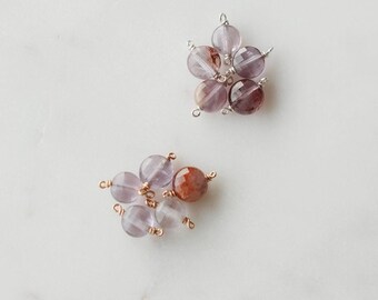 Ametrine Gemstone Connector, Amethyst Charm, Permanent Jewelry Connector, Permanent Jewelry Supplies, Semiprecious Charm