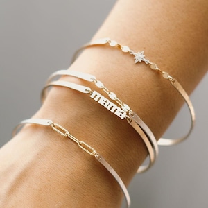 LARGE ROUND Permanent Jewelry Bangle - Gold Fill, Sterling Silver