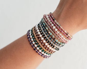 Rae Bracelet- WHOLESALE COLLECTION, birthstone stretchy bracelet, gold fill birthstone jewelry, wholesale bracelet