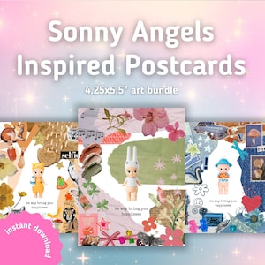 Cartoline ispirate a Sonny Angels / Sonny Angel Wall Art / Sonny Angel Prints / Download digitale / Cartoline carine / Estetica / Kawaii /