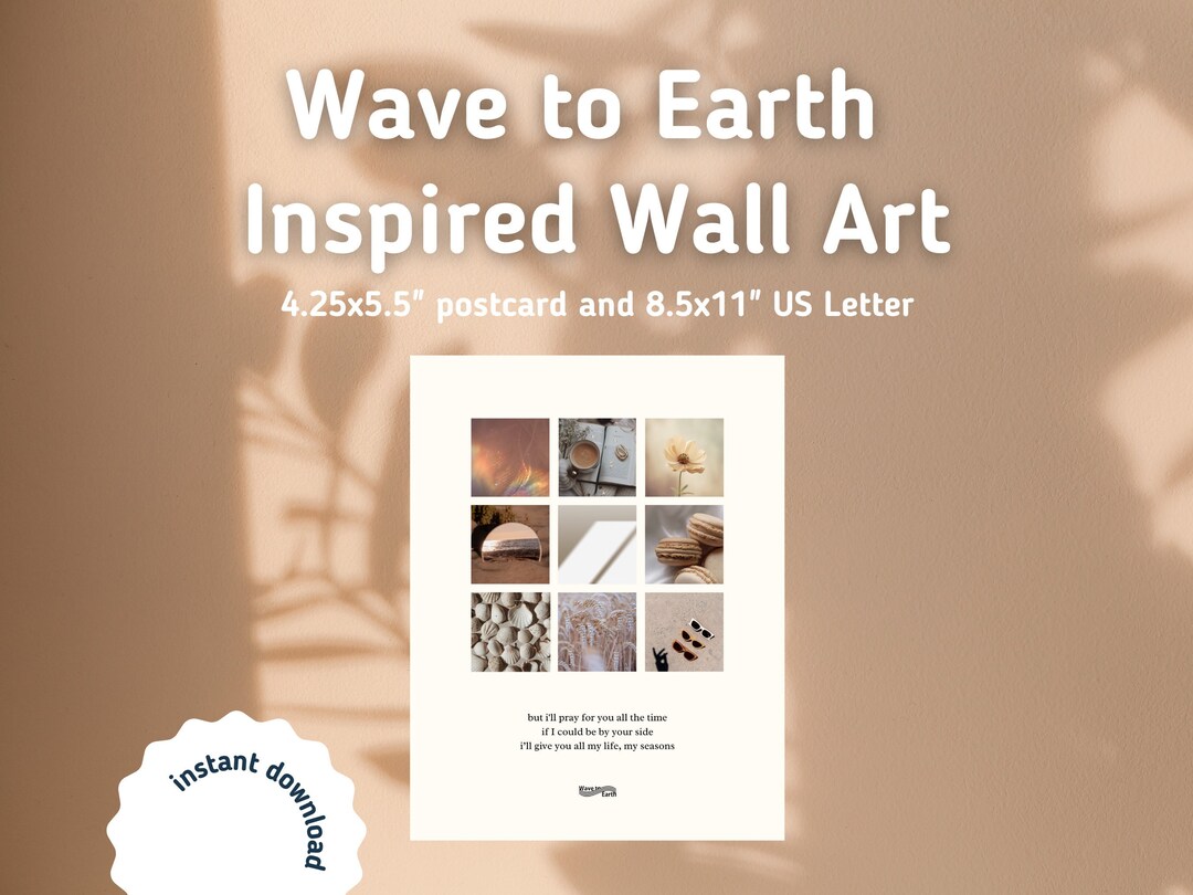 Wave to Earth Inspired Wall Art Wave to Earth Seasons Beige Aesthetic Wave to Earth Postcard K