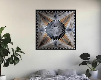 3D Geometric String Art Mandala, Oriental Wall Decor