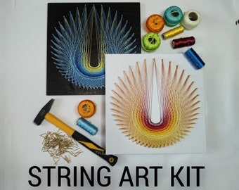 String Art DIY Kit, Mandala Craft met kleurrijke draden